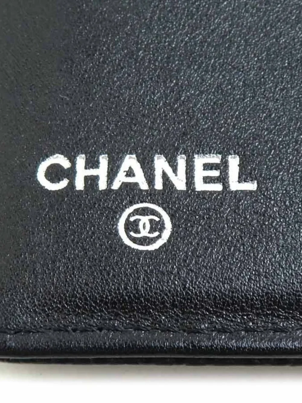 CHANEL CC Logo Bifold Long Wallet Black Leather -
